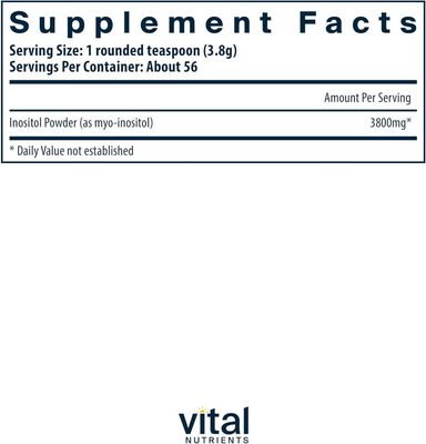 Vital Nutrients, Myo-Inositol Powder - 225 Grams (7.94 oz.)