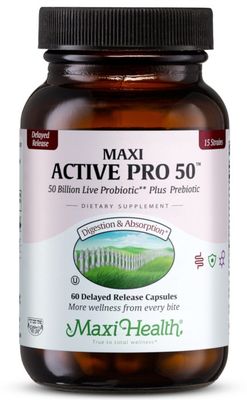 Maxi Health, Kosher Maxi Active Pro-50 (50 Billion Live Active Probiotics) Maxi Health, Kosher Maxi Active Pro-50 (50 Billion Live Active Probiotics)