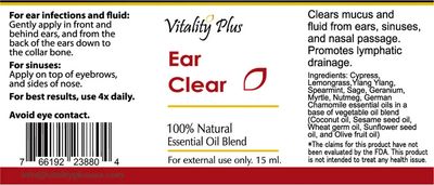 Vitality Plus, Ear Clear Spray, Oil - 0.5 fl. oz. (15 mL)