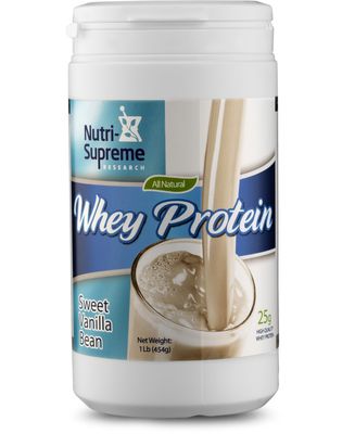 Nutri Supreme, Kosher WHEY PROTEIN Powder, w/ Erythritol &amp; Stevia, Dairy Cholov Yisroel, Sweet Vanilla Bean Flavor
