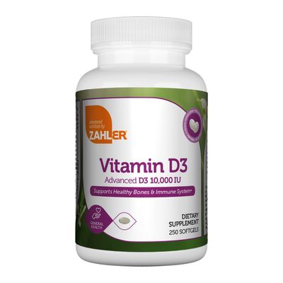 Zahlers, Kosher Vitamin D3 10,000 IU (Advance D3 Formula 10000 IU), Liquid Gels