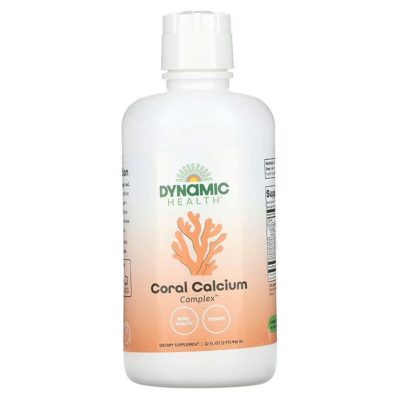 Dynamic Health, Kosher CORAL CALCIUM Complex, Orange Mango Flavor, Liquid - 32 fl. oz (946 mL)