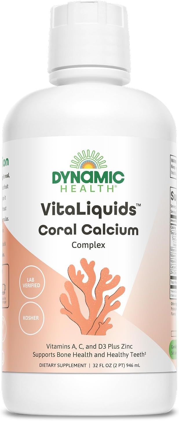 Dynamic Health, Kosher CORAL CALCIUM Complex, Orange Mango Flavor, Liquid - 32 fl. oz (946 mL)
