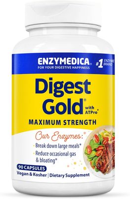 Enzymedica, Kosher DIGEST GOLD With ATPro, Maximum Strength - 90 Vegetarian Capsules Enzymedica, Kosher DIGEST GOLD With ATPro, Maximum Strength - 90 Vegetarian Capsules