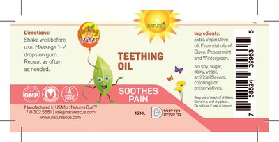Natures Cue, TEETHING OIL, Soothes N' Numbs, Liquid - 0.51 fl. oz. (15 mL) - Kosher for Passover