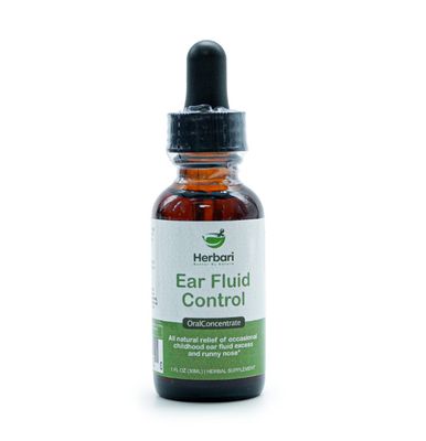 Herbari, Kosher EAR FLUID CONTROL, Oral Concentrate for Relief of Occasional Childhood Ear Fluid Excess And Runny Nose, Liquid Tincture - 1 Fl. oz. (30 mL)