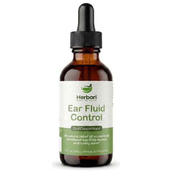 Herbari, Kosher EAR FLUID CONTROL, Oral Concentrate for Relief of Occasional Childhood Ear Fluid Excess And Runny Nose, Liquid Tincture - 1 Fl. oz. (30 mL)