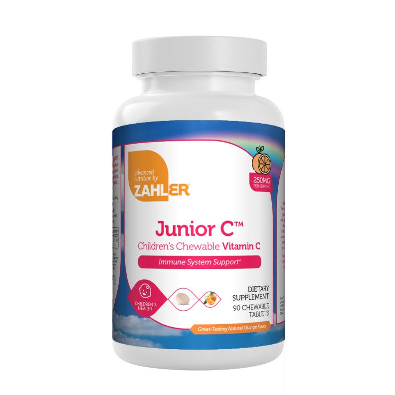 Zahlers, Kosher Junior C, Natural Orange Flavor 250mg - 90 Chewable Tablets