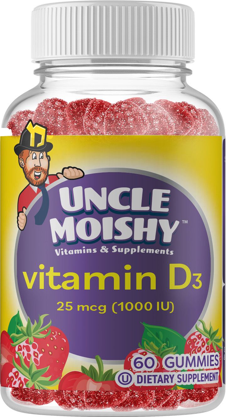 Uncle Moishy, Kosher VITAMIN D3 1000 IU Gummies - 60 Jellies