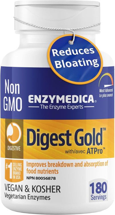 Enzymedica, Kosher DIGEST GOLD With ATPro, Maximum Strength - 180 Vegetarian Capsules