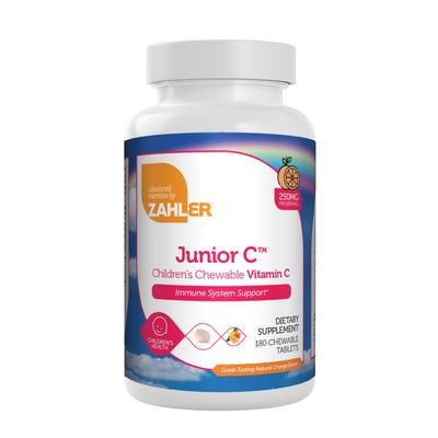 Zahlers, Kosher Junior C, Natural Orange Flavor 250mg - 180 Chewable Tablets