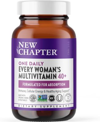 New Chapter, Kosher One Daily EVERY WOMAN'S Multi Vitamin 40+, Immune + Cellular Energy &amp; Healthy Aging Support - 72 Tablets