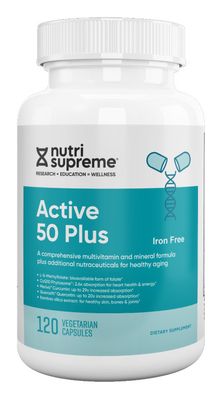 Nutri Supreme, Kosher ACTIVE 50 PLUS, Multi Vitamin, Iron Free - 120 Vegetarian Capsules #130