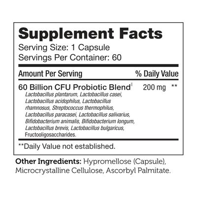 Zahlers, Kosher BioDophilus60, Advanced Probiotic Formula (60 Billion) - 60 Vegetarian Capsules