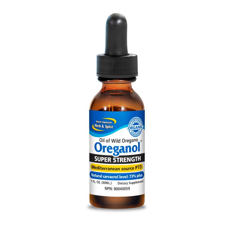 North American Herb &amp; Spice, Kosher SUPER STRENGTH OREGANOL, Mediterranean Source P73 Oil of Wild Oregano, Liquid - 1 fl. oz (30 mL)