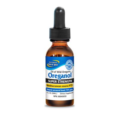 North American Herb &amp; Spice, Kosher SUPER STRENGTH OREGANOL, Mediterranean Source P73 Oil of Wild Oregano, Liquid - 1 fl. oz (30 mL)