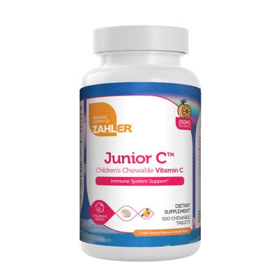 Zahlers, Kosher Junior C, Natural Orange Flavor 250mg - 500 Chewable Tablets