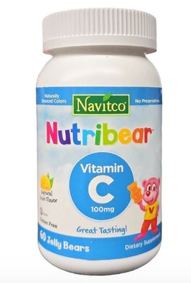Navitco, Kosher NUTRIBEAR Vitamin C 125mg, Gummies, Fruit Flavor - 60 Jelly Bears