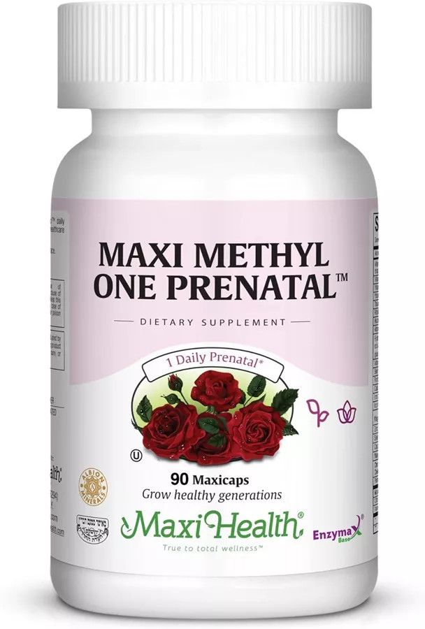 Maxi Health, Kosher MAXI METHYL ONE PRENATAL - 90 Vegetarian Capsules