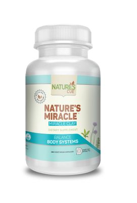 Natures Cue, Nature's Miracle, MIRACLE CLAY (Bentonite), Balance Body Systems - 360 Vegetarian Capsules - Kosher for Passover