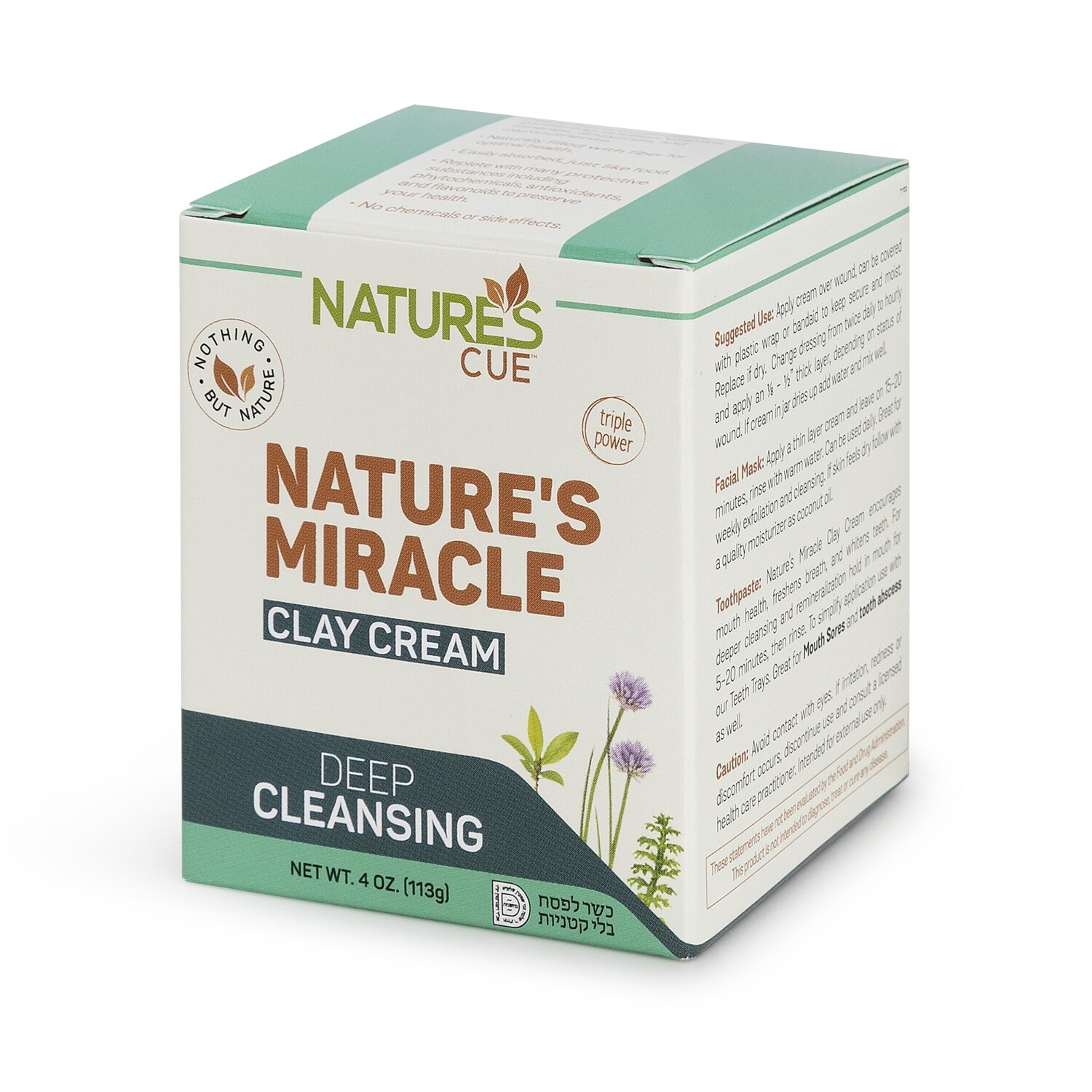 Natures Cue, Nature's Miracle, Miracle Clay (Bentonite), Clay Cream - 32 oz. (g) Canister - Kosher for Passover