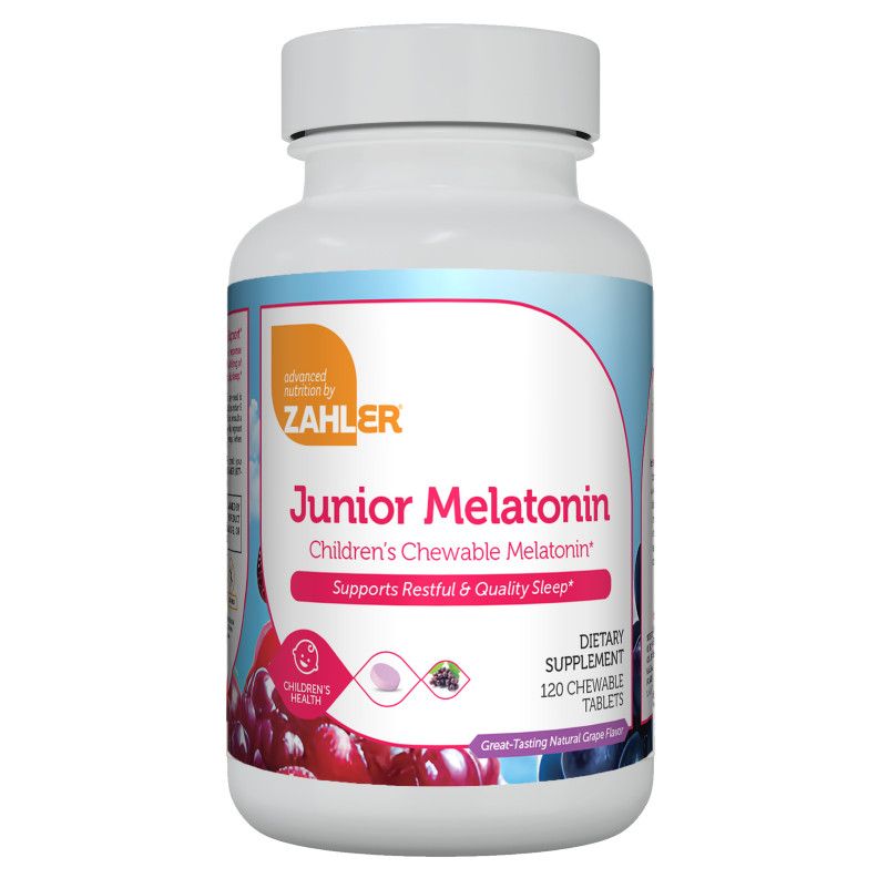 Zahlers, Kosher Junior Melatonin 1mg, Grape Flavor - 120 Chewable Tablets