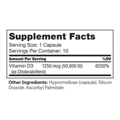 Zahlers, Kosher Vitamin D3 50,000 IU (Advance D3 Formula 50000 IU), Capsules - 120 Capsules