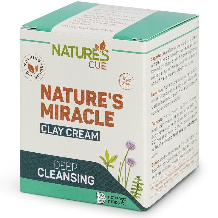 Natures Cue, Nature's Miracle, CLAY CREAM, Deep Cleansing - 10 oz. (283g) Canister - Kosher for Passover