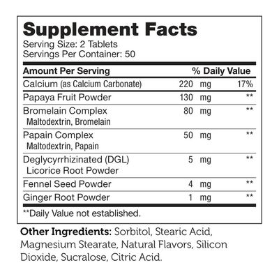 Zahlers, Kosher Aftermeals, Fruit Based Enzymes + Supports A Healthy Digestive System - 100 Chewable Tablets