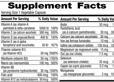 Freeda, Kosher QUINTABS-M With Iron, Comprehensive Multivitamin - 100 Vegetarian Capsules