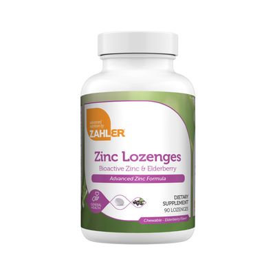Zahlers, Kosher Zinc Lozenges +Elderberry - 90 Chewables