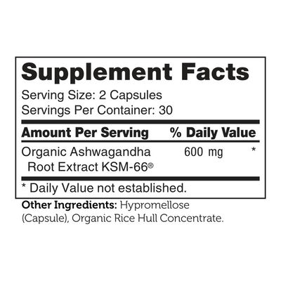 Zahlers, Kosher Ashwagandha 600mg - 60 Vegetarian Capsules