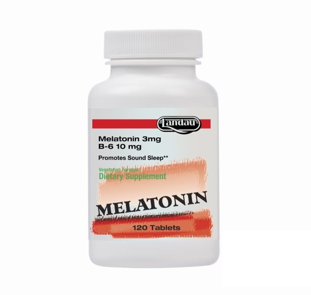 Landau, Kosher MELATONIN 3mg + B6 10mg, Promotes Sound Sleep - 120  Tablets