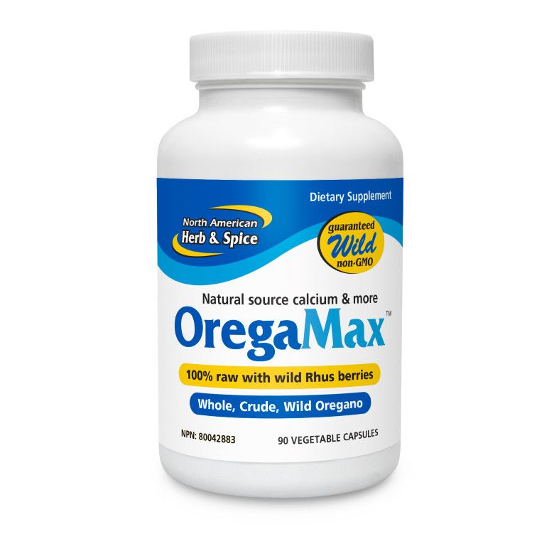 North American Herb &amp; Spice, OREGAMAX, Whole, Crude, Wild Oregano, For Raw Digestive Support - 90 Vegetarian Capsules