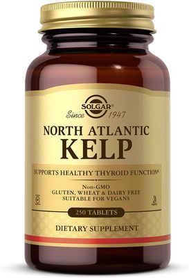 Solgar, Kosher NORTH ATLANTIC KELP 200mcg, Supports Healthy Thyroid Function - 250 Tablets