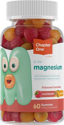 Chapter one by Zahlers, Kosher Magnesium Gummies 100mg, Raspberry Mango Flavor - 60 Gummies