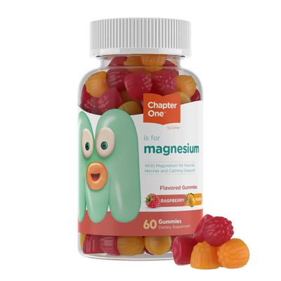Chapter one by Zahlers, Kosher Magnesium Gummies 100mg, Raspberry Mango Flavor - 60 Gummies