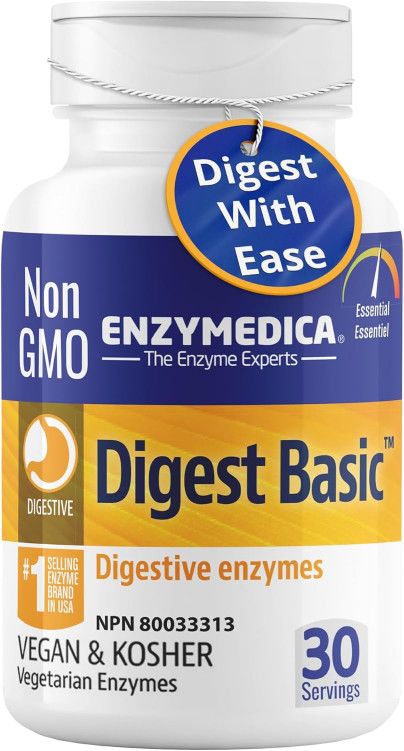Enzymedica, Kosher DIGEST BASIC, Breaks Down Lighter Meals - 30 Vegetarian Capsules