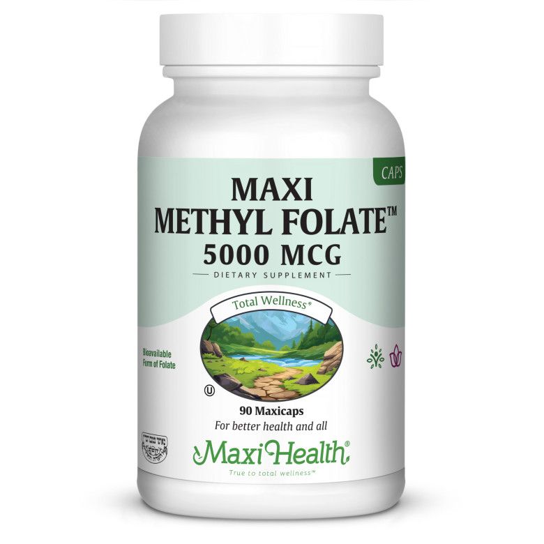 Maxi Health, Kosher Methyl Folate, MTHF 5mg - 90 Vegetarian Capsules