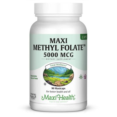 Maxi Health, Kosher Methyl Folate, MTHF 5mg - 90 Vegetarian Capsules