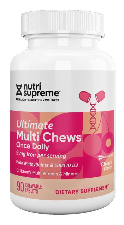 Nutri Supreme, Kosher ULTIMATE MULTI CHEWS, Children's Multi Vitamin, Cherry Flavor - 90 Chewable Tablets #81