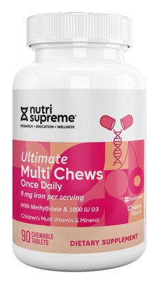 Nutri Supreme, Kosher ULTIMATE MULTI CHEWS, Children's Multi Vitamin, Cherry Flavor - 90 Chewable Tablets #81