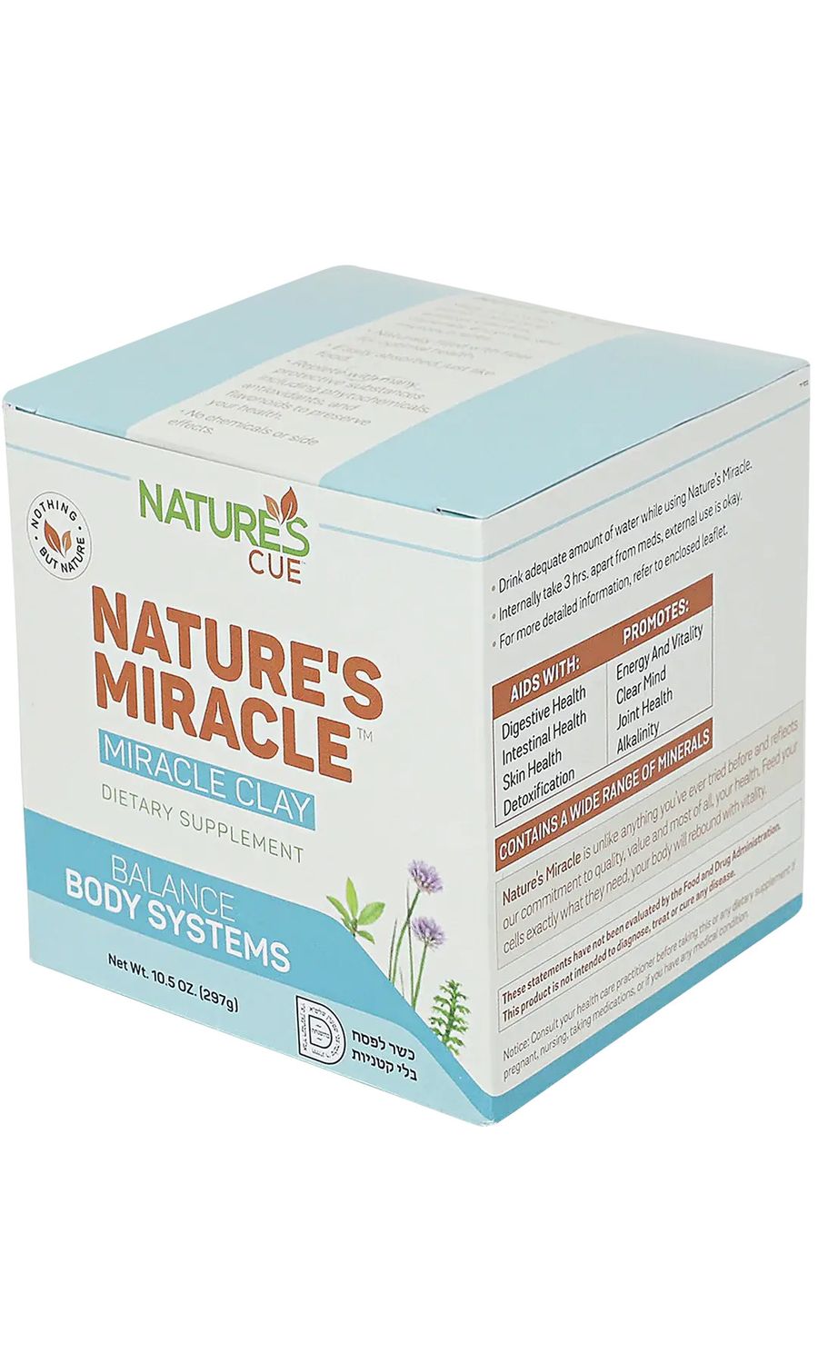 Natures Cue, Nature's Miracle, MIRACLE CLAY POWDER (Bentonite), Balance Body Systems - 64 oz. (1814g) - Kosher for Passover