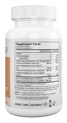 Nutri Supreme, Kosher ADVANCED MAGNESIUM CALCIUM 1:1, With Vitamins D3, K2 &amp; Boron - 180 Tablets #65