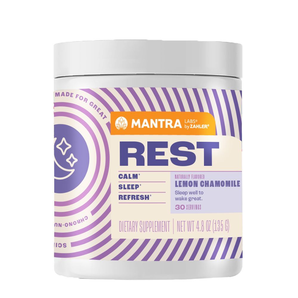 Mantra by Zahlers, Kosher REST Powder, Calming Sleep Aid, Lemon Chamomile Flavor - 4.8 oz (135g)