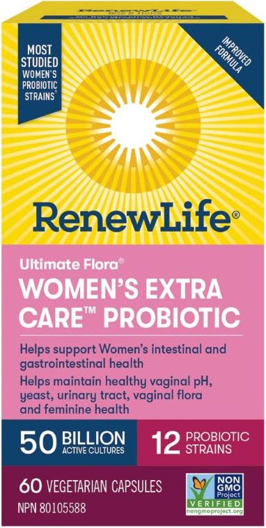 Renew Life, Ultimate Flora WOMEN'S EXTRA CARE PROBIOTIC 50 Billion CFU - 60 Vegatarian Capsules