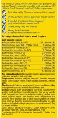 Renew Life, Ultimate Flora WOMEN'S EXTRA CARE PROBIOTIC 50 Billion CFU - 60 Vegatarian Capsules