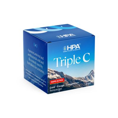 HPA Herbal Power Alternative, TRIPLE C Rapid Action, For Cold + Cough &amp; Congestion, Relieve Rub - 2 oz.