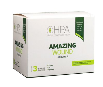 HPA Herbal Power Alternative, 3-In-1 AMAZING WOUND Treatment Healing Kit - Oil + Cream &amp; Powder Set