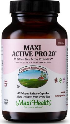 Maxi Health, Kosher MAXI ACTIVE PRO 20 (20 Billion Live Active Probiotics) Maxi Health, Kosher MAXI ACTIVE PRO 20 (20 Billion Live Active Probiotics)